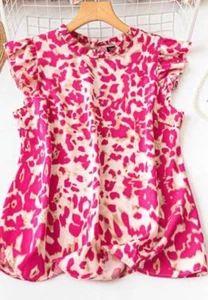 Shein Damenbluse Größe M ärmellos leichtes Oberteil Animalprint transparent - Bild 1 von 4