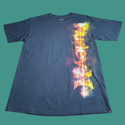 Camiseta grande Hurley para hombre negra amarilla con logotipo skate grunge manga corta Y2K Foto 1 de 4