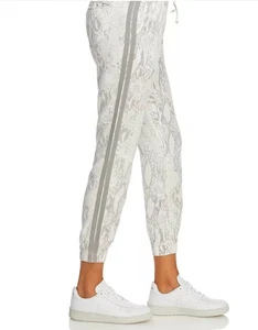 Pantaloni da jogging vintage avana a righe laterali; taglia S pelle di serpente nuovi con etichetta - Foto 1 di 8