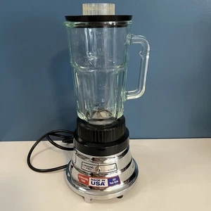 Waring Pro Commercial Blender Model 51BL16 Glass Pitcher 2 Speed Chrome 40oz - Picture 1 of 21