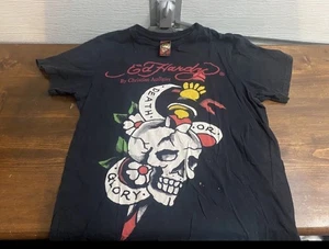 Camisa Gráfica Ed Hardy Muerte o Gloria Hombres Calavera Grande Y2K Christian Audigier - Imagen 1 de 3