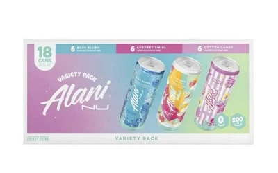 Alani Nu Variety Pack 18 Cans 12 Fl Oz, Blue Slush, Cotton Candy & Sherbet Swirl - Image 1 of 2