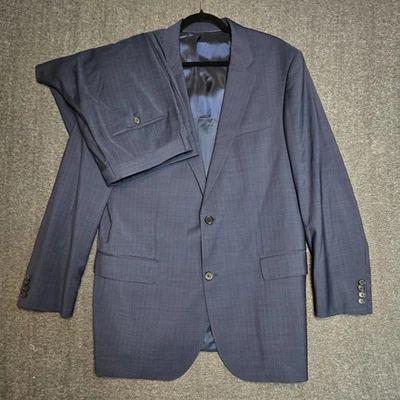 Traje Blazer Pantalones Boss Hugo Boss Para Hombre Talla 46L Azul Cuadros Super 100 Lana Virgen Foto 1 de 4