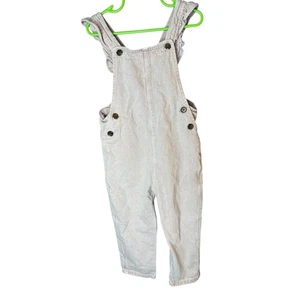 Zara Kids Girls Pink Denim Ruffle Strap Overalls Size 2-3 Years - Picture 1 of 4