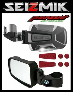 Can-Am Defender HD5 HD8 HD10 XT Max Side View Mirrors Seizmik Pursuit Led Red - Picture 1 of 12
