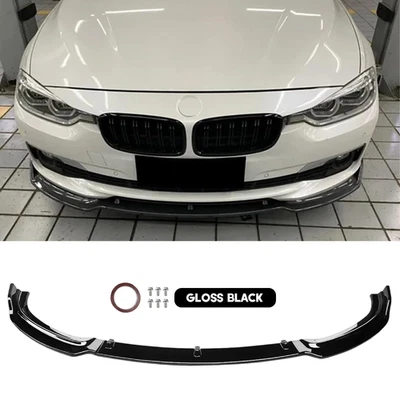 Alerón labial de parachoques delantero negro brillante para BMW F30 F31 320i 328i Base 2016-2018 Foto 1 de 4