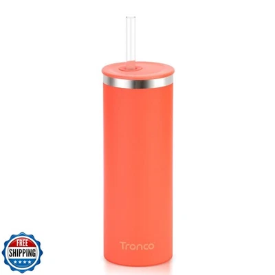 Vaso aislado al vacío de acero inoxidable Tronco de 20 oz con pajita, resistente a derrames Foto 1 de 4