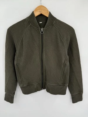 Lululemon Womens On Repeat Bomber Jacket Olive Green Active Full Zip Size 4 - Image 1 of 4