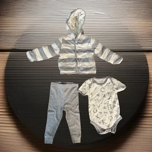 Burt’s Bees Baby 6-9M Bio Baumwolle 3-teiliges Set Jacke Body & Hose - Bild 1 von 9