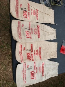 4 VINTAGE SHOOTING RELOADING REMINGTON DUPONT 25 LBS NO 9 SHOT TUCHBEUTEL - Bild 1 von 8