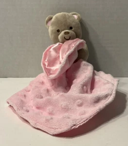Child Of Mine Carter’s Bronceado Oso con Manta Trasera Rosa Minky Sedosa Lovey Sonajeros - Imagen 1 de 12