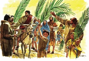 REIMPRESO - ""JESÚS ENTRA EN JERUSALÉN"" POR RICHARD HOOK EN 11"" X 17"" TARJETA STOCK - Imagen 1 de 1