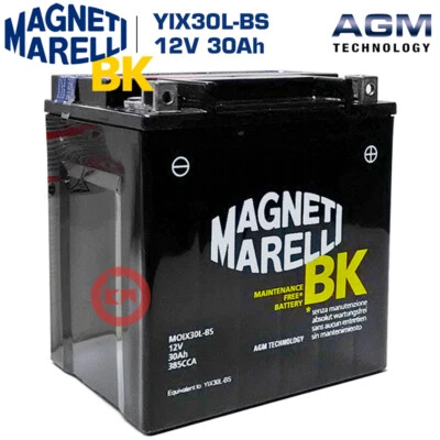 BATTERIA MAGNETI MARELLI YIX30L-BS 30Ah BMW R80-R80RT 800 1988 1989 1990 1991 Foto 1 de 3