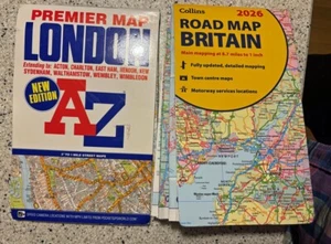 London Premier Road Map and Great Britain road map combo. - Picture 1 of 1