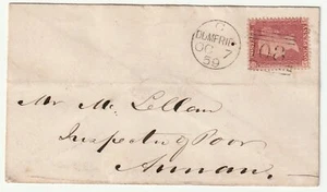 1859 DUMFRIES DUPLEX POSTMARK 1d STAR COVER TO ANNAN + UDC PARKGATE LOCAL SUB PO - Picture 1 of 2