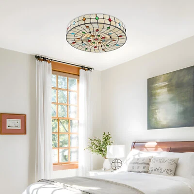 Tiffany Flush Mount Ceiling Light Ceiling Light Fixture Ceiling Lamp For Bedroom - Image 1 of 4