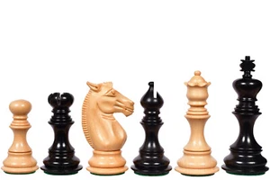 Piezas de ajedrez de madera de la serie Meghdoot Staunton en ébano y madera de caja - 3,2" King - Imagen 1 de 12
