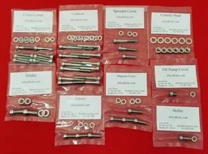 SUZUKI 1971-1977 TM400 TS400 POLISHED STAINLESS STEEL ENGINE BOLT SCREW KIT SET - Picture 1 of 1