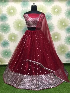 DESIGNER LEHENGA CHOLI INDIAN BOLLYWOOD WEDDING PARTY PAKISTANI WEAR READYMADE - Picture 1 of 13