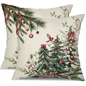 2 Pcs Christmas Tree Pillow Covers 18x18 Inch for Home Sofa Couch Bed - Picture 1 of 6