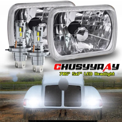 For Kenworth T300 Trucks Newest pair 7x6" 5x7 inch LED HI/LO Headlights - Image 1 of 4