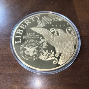 1849 Liberty Head Double Eagle Moneta d'oro stratificata 24K - Prova di zecca americana - Foto 1 di 7