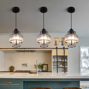 Modern Crystal Chandelier Pendant Ceiling Light Hanging Light Fixture Bedroom - Picture 1 of 8