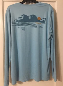 Reel Life Long Sleeve Performance Americana USA T-Shirt Men size XL $40 NWT blue - Picture 1 of 8