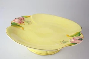 VINTAGE ROYAL WINTON GRIMWADESYELLOW TIGER LILY COMPORT PLATE - Picture 1 of 6