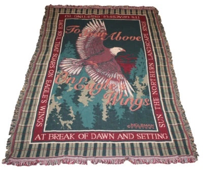 NEW Goodwin Weavers "To Soar Above on Eagle's Wings" cotton throw (48"x67) - Image 1 of 4
