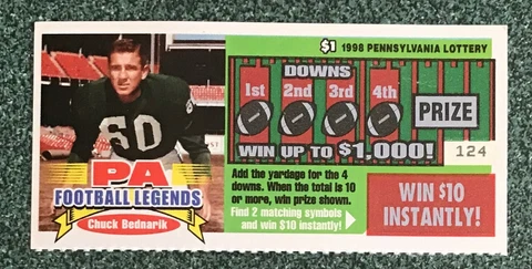 Chuck Bednarik  Philadelphia Eagle NFL Football  SV 1998 Instant  Lottery Ticket Cover