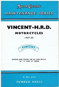 HRD VINCENT METEOR COMET RAPIDE BLACK SHADOW/PRÍNCIPE/CABALLERO '47 - LIBRO DE MANTENIMIENTO - Imagen 1 de 1