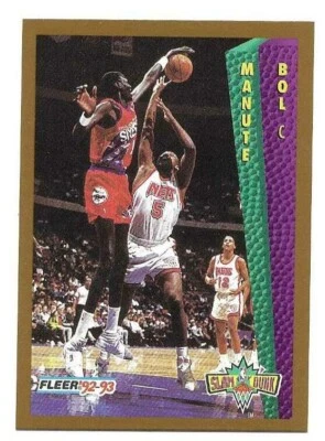 MANUTE BOL 1992-93 FLEER SLAM DUNK CARD NM-MT CONDITION - Image 1 of 2