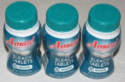 f7 Lot of 3 Bottles Ultra Concentrated Bleach Tablets [32 Tablets] Meadow Scent - Image 1 of 2