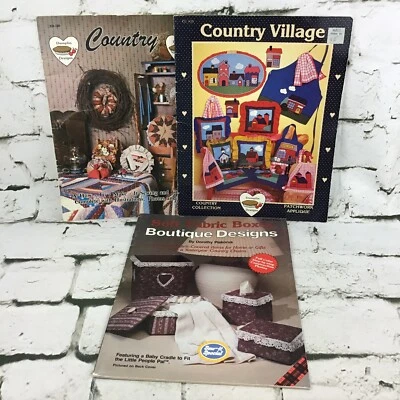 Vintage Country Crafts Fabric Projects Lot Of 3 Pattern Booklets Boutique Design - Image 1 of 4