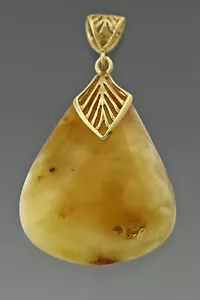 Ciondolo burro originale AMBRA BALTICA argento placcato oro 9,2 g p160628-11 - Foto 1 di 3