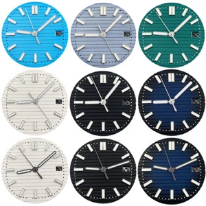 29.5mm sterile white black blue green Watch Dial and hands fit NH35A movement - Picture 1 of 25