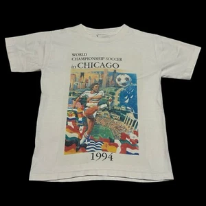 Vintage 1994 World Cup USA Chicago White Shirt Youth Medium - Picture 1 of 4