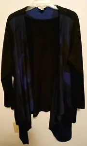 Cárdigan tejido manga larga Avenue Lagenlook Topper 18/20 azul medianoche negro... - Imagen 1 de 4