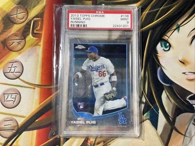 2013 TOPPS CHROME BASEBALL YASIEL PUIG  RC  PSA MINT 9 Mint - Image 1 of 4