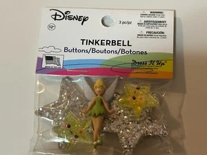Dress It Up Buttons Disney Tinkerbell Star Shank Back Buttons Jesse James Craft - Picture 1 of 7