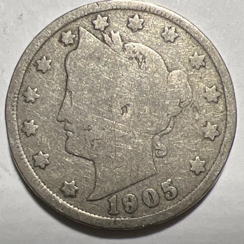1905 Liberty Head " V " Nickel Philadelphia Mint USA Type Coin -Actual Photos A6 Cover