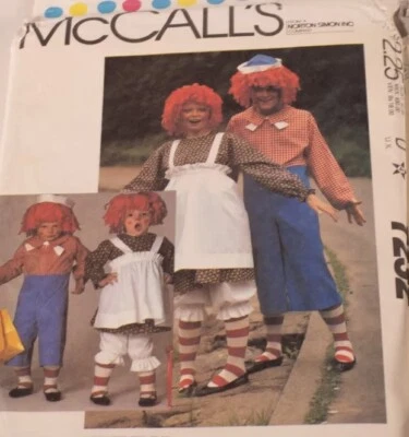 McCalls Pattern #7232 Raggedy Ann and Andy Costume Size Medium - Image 1 of 2