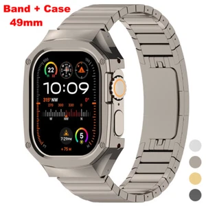 Metal Str  For Apple Watch Ultra 2 1 49mm Stainless Steel Band + Case - Picture 1 of 16