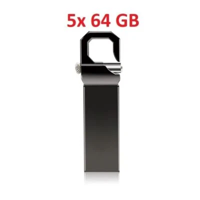 5x USB Stick 64GB Set Aluminium Speicher Schlüsselanhänger USB Anh Haken robust - Bild 1 von 2