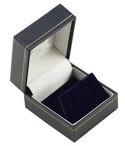 Jewellers Earring Box Supplies 10 x Blue Leatherette Earring Gift Storage Boxes - Picture 1 of 1
