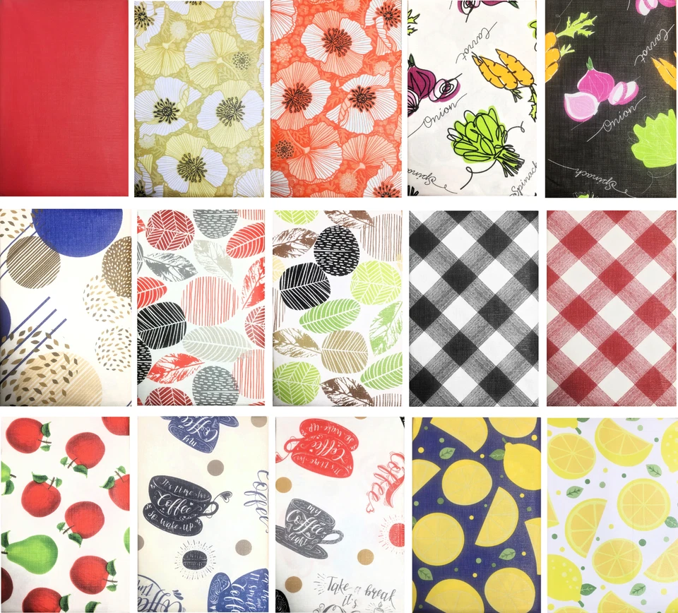 Kitchen Design PEVA Tablecloth with Protective Flannel Backed Size & Pattern  - Image 1 of 1