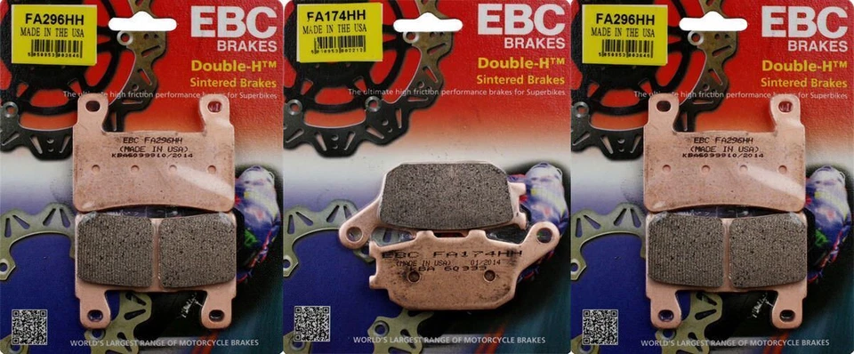 EBC FA296HH front & FA174HH rear brake pads set fits 2001-2006 Honda CBR600F4i - Image 1 of 1