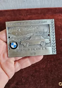 NICE VINTAGE ENAMEL RADIATOR CAR CLUB BADGE # BMW NIGHT RALLY SALACH 1973 - Picture 1 of 5