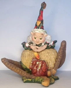 Dept. 56 Christmas Brownies Woodland Fantasy Warming Hands on Candle Votive Cup - Picture 1 of 9